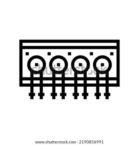 dosing pump aquarium fish line icon vector. dosing pump aquarium fish sign. isolated contour symbol black illustration