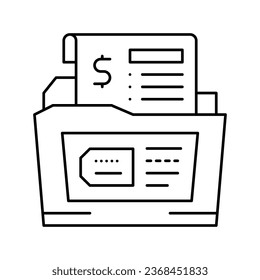 vector de icono de línea de asignación de expedientes. signo de asignación de expedientes. símbolo de contorno aislado ilustración negra