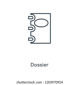 Dossier concept line icon. Linear Dossier concept outline symbol design. This simple element illustration can be used for web and mobile UI/UX.