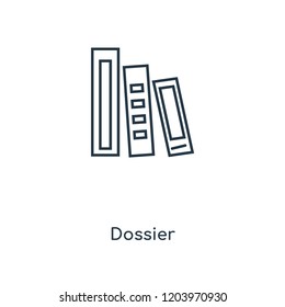 Dossier concept line icon. Linear Dossier concept outline symbol design. This simple element illustration can be used for web and mobile UI/UX.