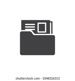 Dossier folder vector icon. filled flat sign for mobile concept and web design. The secret files simple solid icon. Symbol, logo illustration. Pixel perfect vector graphics