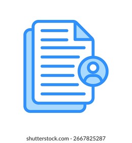 Dossier Icon Ilustración vectorial de color azul