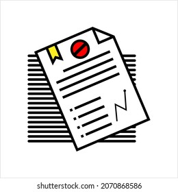 Dossier Icon, Collection Of Papers Vector Art Illustration