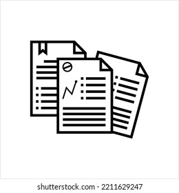 Icono Dossier, Colección De Papeles Ilustración De Arte Vector