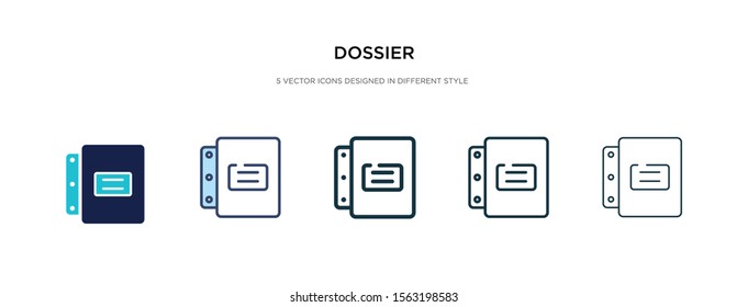 dossier icon in different style vector illustration. two colored and black dossier vector icons designed in filled, outline, line and stroke style can be used for web, mobile, ui