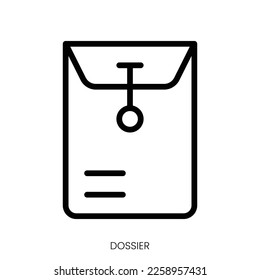 dossier icon. Line Art Style Design Isolated On White Background