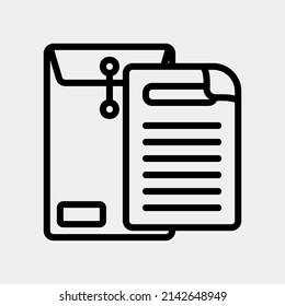 Dossier icon in line style, use for website mobile app presentation