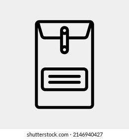 Icono de Dossier en estilo de línea, uso para la presentación de aplicaciones móviles del sitio web