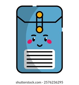 Dossier Icon. Office Icon in lineal color. Kawaii style