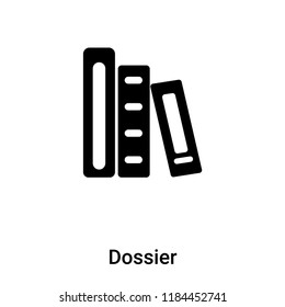 Dossier icon vector isolated on white background, logo concept of Dossier sign on transparent background, filled black symbol