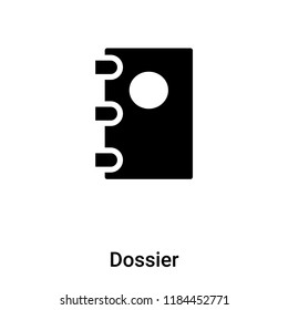 Dossier icon vector isolated on white background, logo concept of Dossier sign on transparent background, filled black symbol
