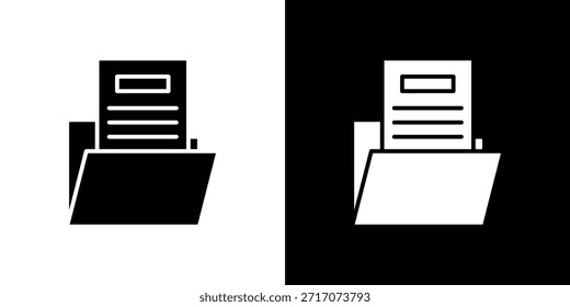 Diseño de silueta de Vector de iconos de dossier. Ilustración de Diseño gráfico plano de Vector.
