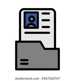 Diseño de iconos llenos de línea de dossier