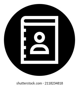 Dossier Notebook Glyph Flat Icon Isolated On White Background