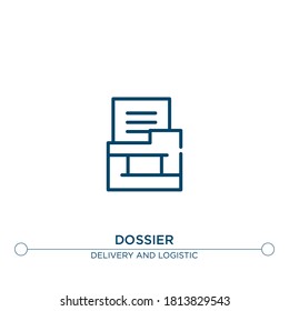 icono vector de contorno de dossier. ilustración de elemento simple. icono de esquema de dossier a partir del concepto de entrega editable. se puede usar para web y móvil
