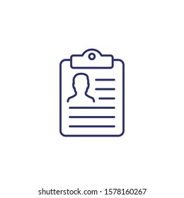 dossier, profile icon, line vector