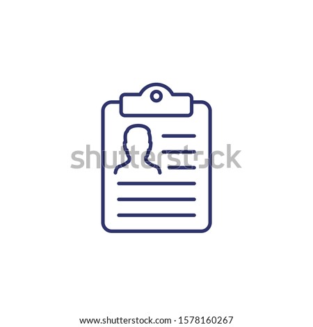 dossier, profile icon, line vector