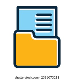 Dossier Vector Thick Line Filled Dark Colors Icons For Personal And Commercial Use.
