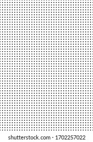 Dot A4 mock up illustration. Black dots on white background. Vector dot structure design. Dot size is 20 pixels. Vertical artwork.