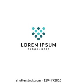 Dot abstract letter v symbol ligo template