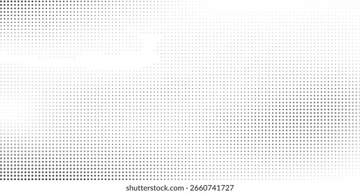 Textura de degradado de semitono de malla abstracta de punto. Vanishing polka dot arte de diseño abstracto simple