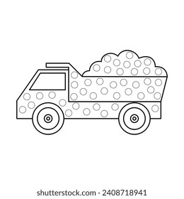 Dot a dot activity Dump truck. Dot marker game for preschool kids.