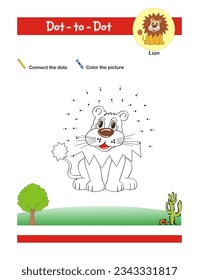 Dot to dot activity worksheet for preschool kids. Activity of learning alphabets from A to Z and pen control. Vector Illustration