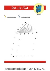 Dot to dot activity worksheet for preschool kids. Activity of learning alphabets from A to Z and pen control. Vector Illustration
