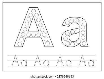 Dot Dot Alphabet Letters Kids Learning Stock Vector (Royalty Free ...