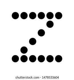Dot alphabet make from circle letter z isolated on white background