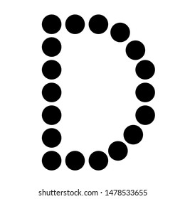 Dot alphabet make from circle letter D isolated on white background