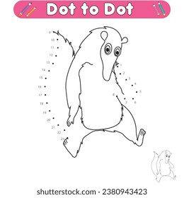 página de coloreado de animales punto a punto 