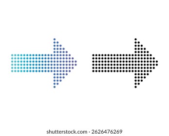 Dot arrow gradient symbol icon design vector isolated transparent background