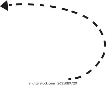 ícone de seta de ponto. Seta de doodle de linha pontilhada preta desenhada à mão, vetor de seta curva . Desenho curvo pontilhado setas design isolado no fundo transparente. Forma de direção para Web e aplicativo.
