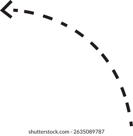 ícone de seta de ponto. Seta de doodle de linha pontilhada preta desenhada à mão, vetor de seta curva . Desenho curvo pontilhado setas design isolado no fundo transparente. Forma de direção para Web e aplicativo.