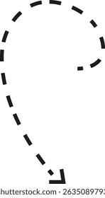 dot arrow icon. Hand drawn black dotted line doodle arrow, curve arrow vector . Sketch curved dashed arrows design isolated on transparent background. Direction shape for web and app.