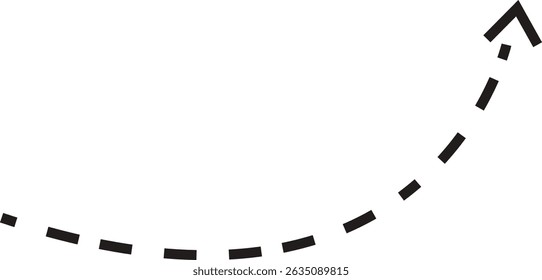 ícone de seta de ponto. Seta de doodle de linha pontilhada preta desenhada à mão, vetor de seta curva . Desenho curvo pontilhado setas design isolado no fundo transparente. Forma de direção para Web e aplicativo.