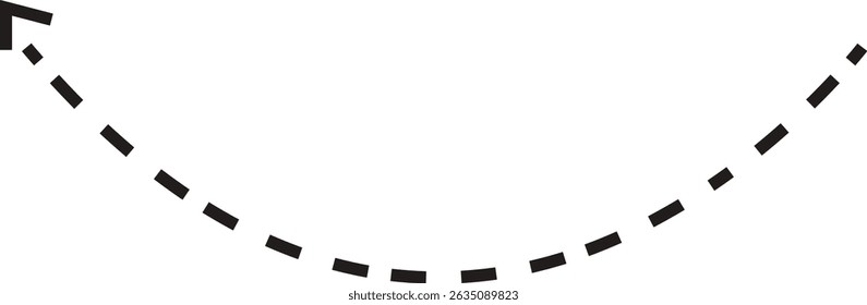 dot arrow icon. Hand drawn black dotted line doodle arrow, curve arrow vector . Sketch curved dashed arrows design isolated on transparent background. Direction shape for web and app.