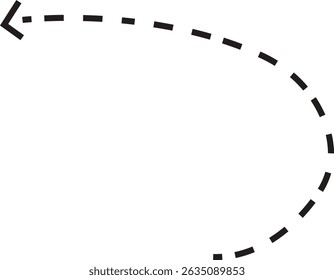 dot arrow icon. Hand drawn black dotted line doodle arrow, curve arrow vector . Sketch curved dashed arrows design isolated on transparent background. Direction shape for web and app.