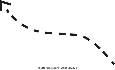 dot arrow icon. Hand drawn black dotted line doodle arrow, curve arrow vector . Sketch curved dashed arrows design isolated on transparent background. Direction shape for web and app.