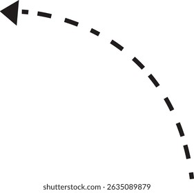 ícone de seta de ponto. Seta de doodle de linha pontilhada preta desenhada à mão, vetor de seta curva . Desenho curvo pontilhado setas design isolado no fundo transparente. Forma de direção para Web e aplicativo.
