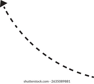 ícone de seta de ponto. Seta de doodle de linha pontilhada preta desenhada à mão, vetor de seta curva . Desenho curvo pontilhado setas design isolado no fundo transparente. Forma de direção para Web e aplicativo.