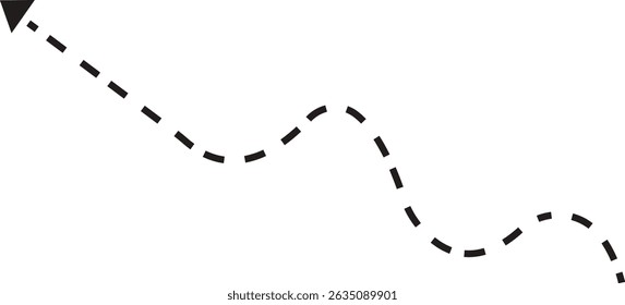 dot arrow icon. Hand drawn black dotted line doodle arrow, curve arrow vector . Sketch curved dashed arrows design isolated on transparent background. Direction shape for web and app.