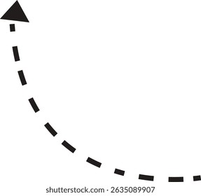 dot arrow icon. Hand drawn black dotted line doodle arrow, curve arrow vector . Sketch curved dashed arrows design isolated on transparent background. Direction shape for web and app.