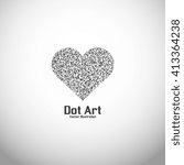 Dot art design of the heart icon logo