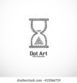 Dot art design of the time icon logo