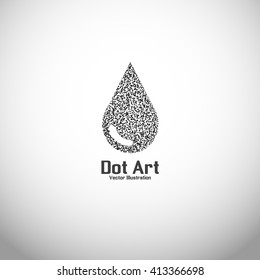 Dot art design of the water icon logo
