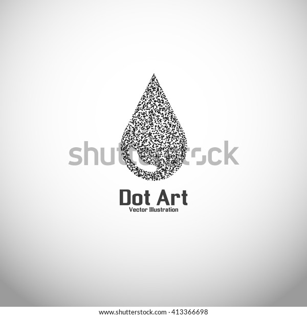 Dot art design of the
water icon logo