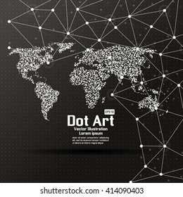 Dot art design of the world map