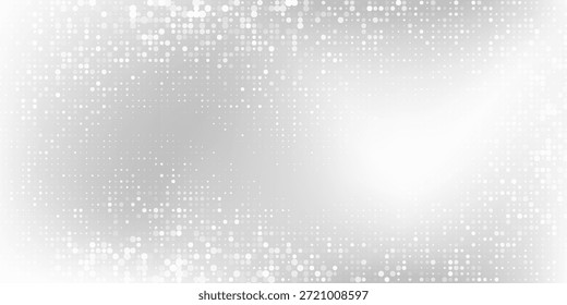 Dot art silver foil background with metal mirror texture. Chrome gradient surface modern abstract